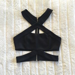 Nasty Gal Black Cutout Crop